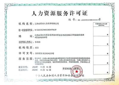 關于同意設立江西省陽瀾人力資源及核準其中介服務的公示